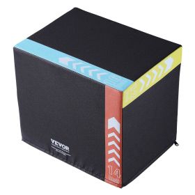3 in 1 Plyometric Jump Box, 16/14/12 Inch Cotton Plyo Box, Platform & Jumping Agility Box