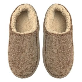 Sherpa Tan - Men's Cozy Sherpa House Slippers (Color: GREEN, size: M)